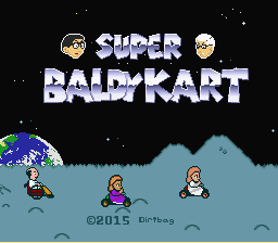 Super Baldy Kart Title Screen